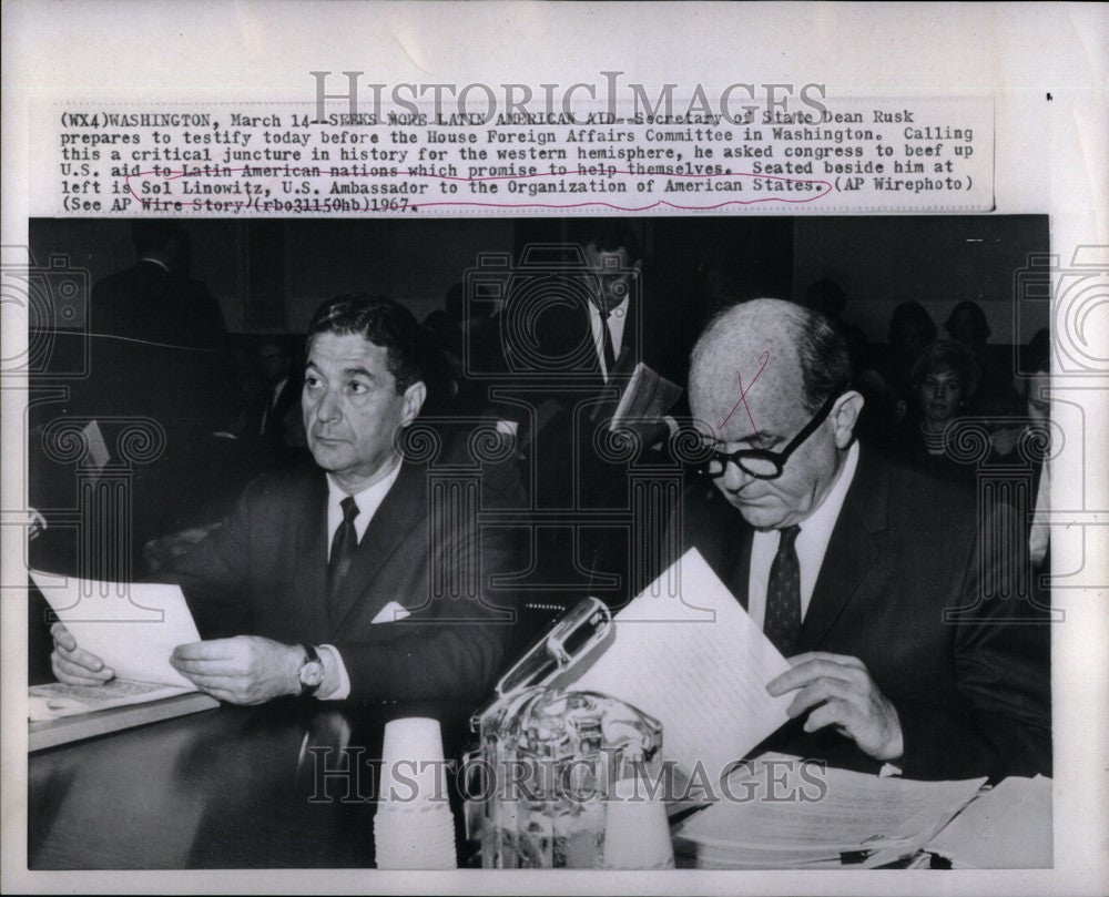 1967 Press Photo Secretary State Dean Rusk testify - Historic Images