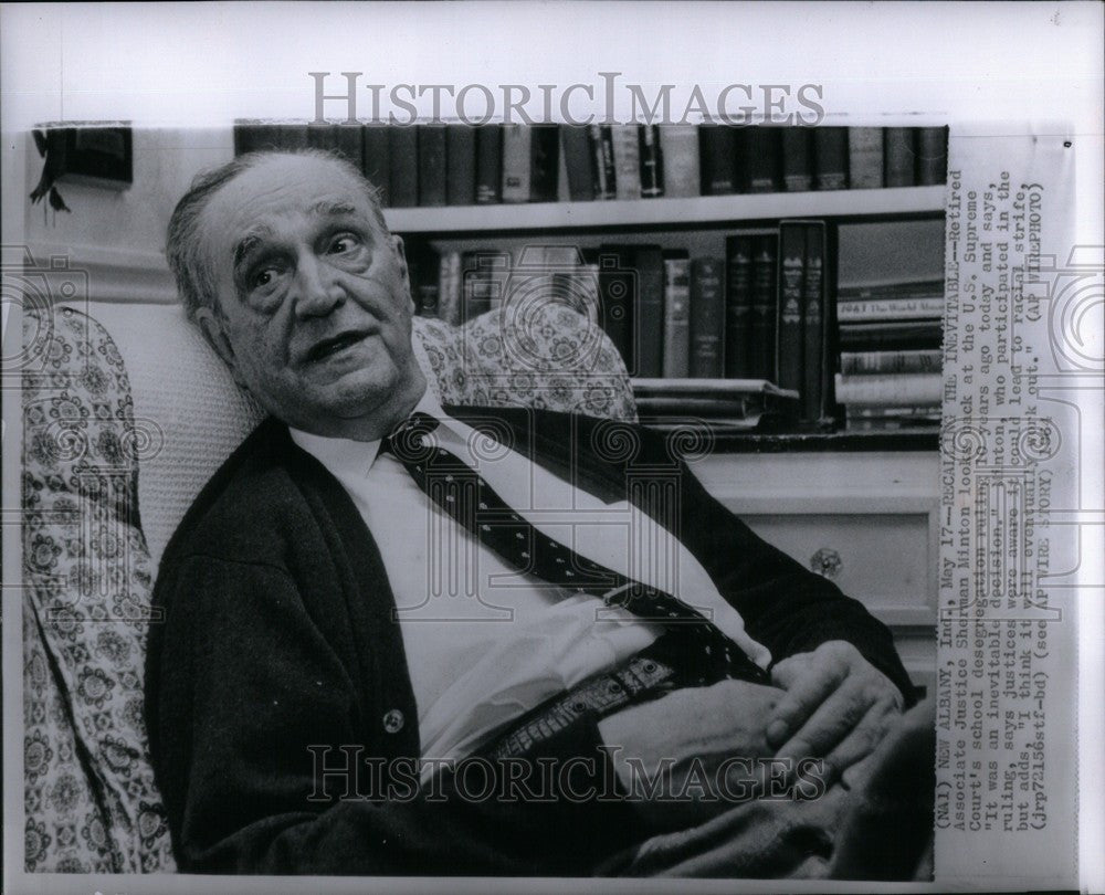 1964 Press Photo Associate Justice Sherman Minton U.S - Historic Images