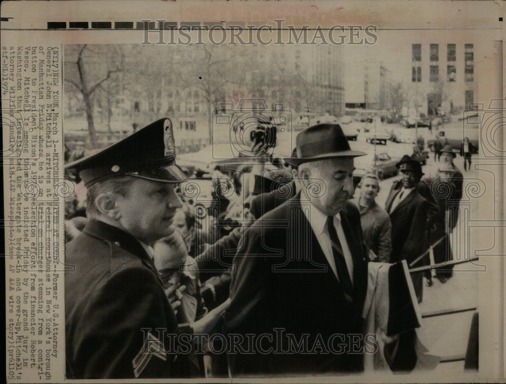 1974 Press Photo John N. Mitchell Nixon Watergate - Historic Images