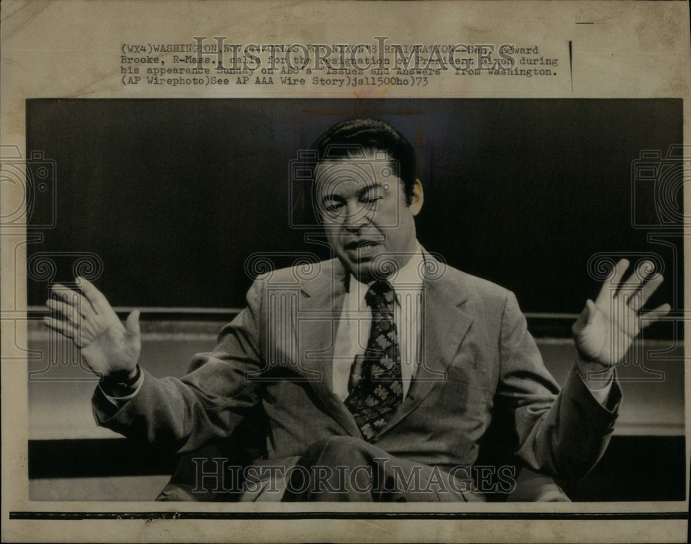 1973 Press Photo Edward Brooke Senator Politician - Historic Images