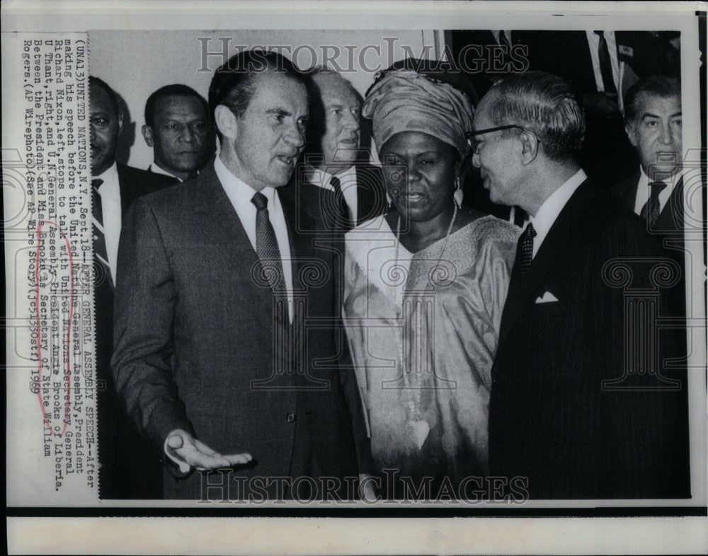 1969 Press Photo UN General Assembly Pres Angie Brooks - Historic Images
