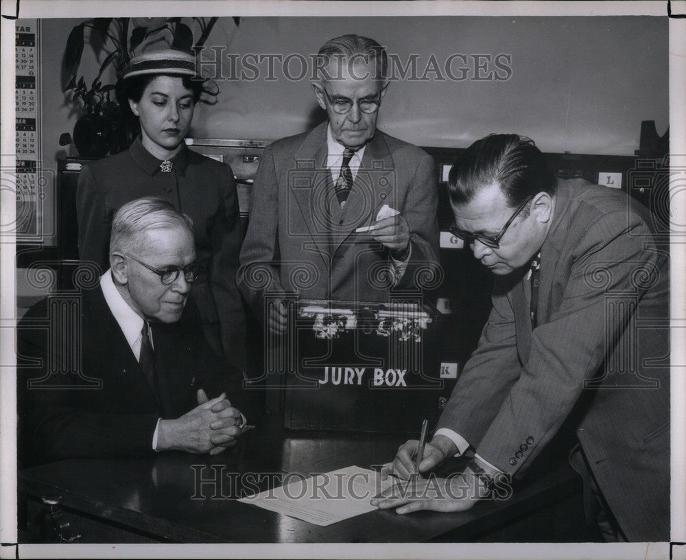 1953 Press Photo Shaver Martel Betley Megner Krause - Historic Images