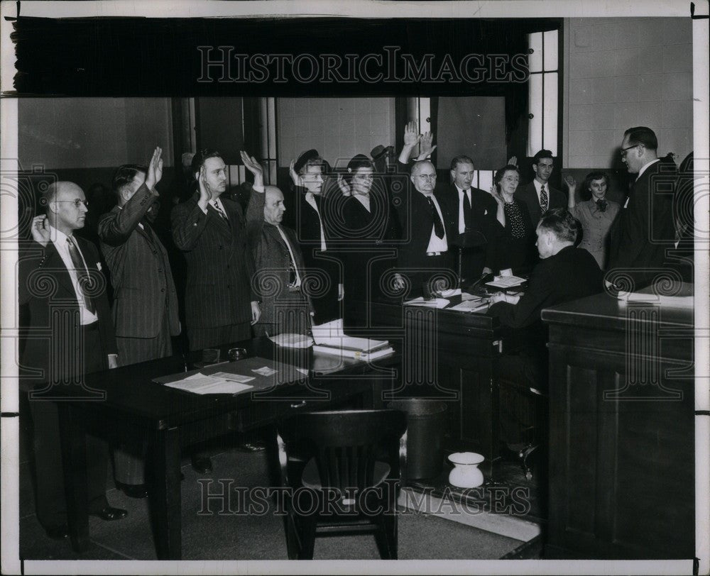 1956 Press Photo Jury People Judgement - Historic Images