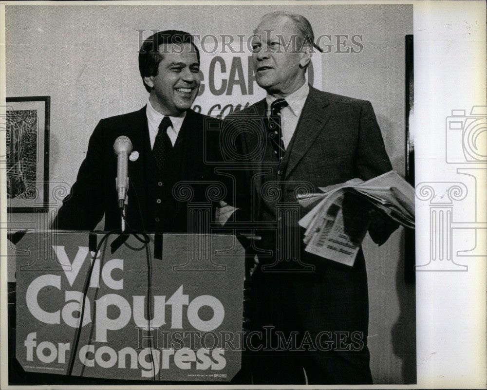 1980 Press Photo Vic Caputo President Ford - Historic Images