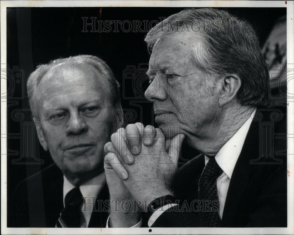 1983 Press Photo Ford and Carter - Historic Images