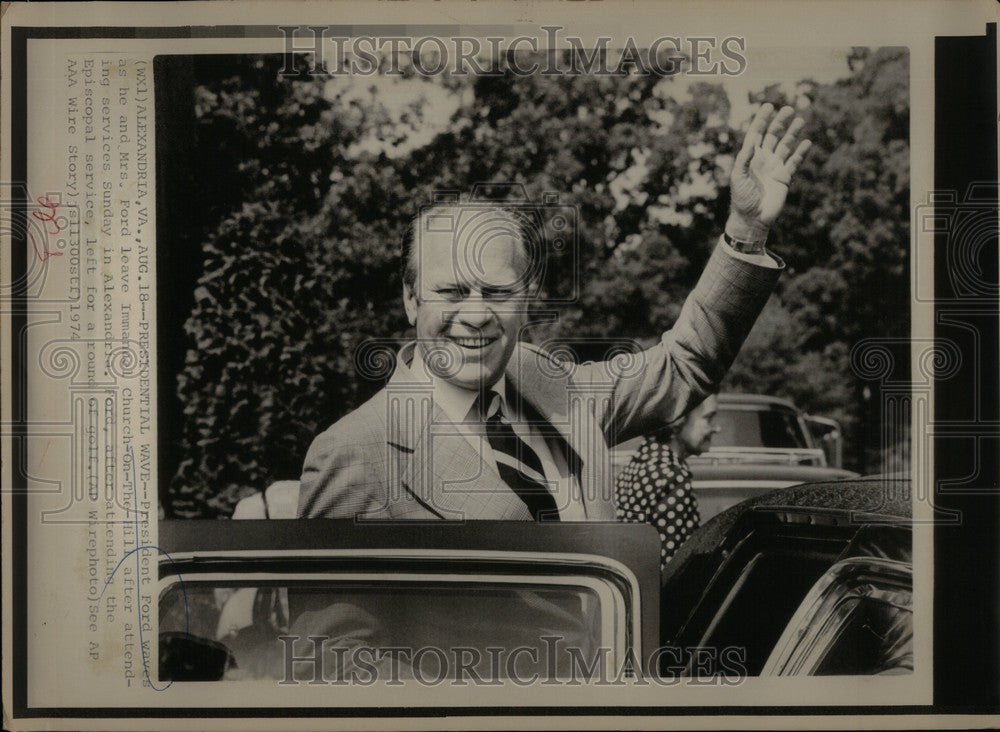 1974 Press Photo Gerald Ford president - Historic Images