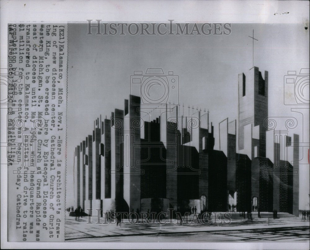 1965 Press Photo Episcopal Diocese cathedral Kalamazoo - Historic Images