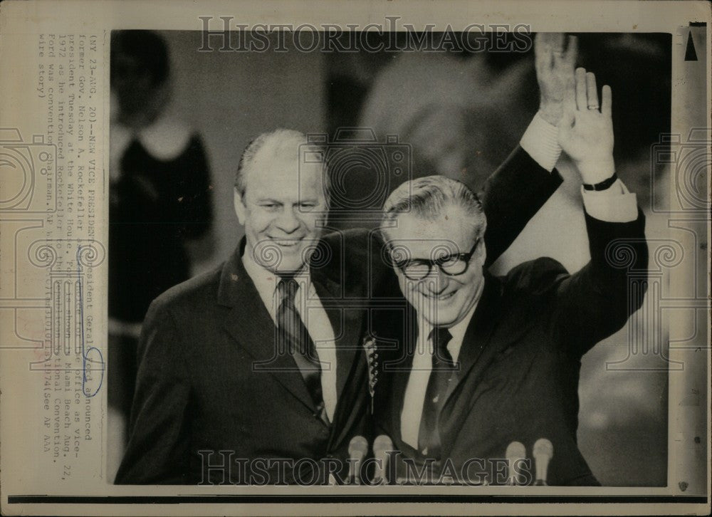 1974 Press Photo Nelson A. Rockefeller Gerald Ford - Historic Images