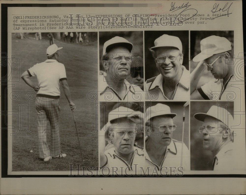 1975 Press Photo Gerald Ford golfing - Historic Images