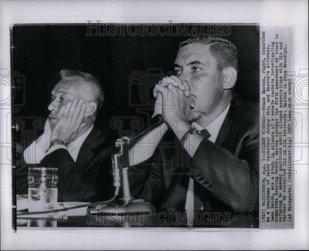 1957 Press Photo frank easton henchman hearing witness - Historic Images