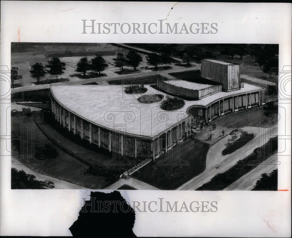 1965 Press Photo Dearborn Memorial Library Michigan - Historic Images