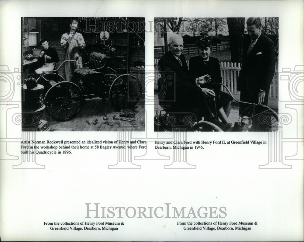 Press Photo Norman Rockwell Ford Quadricycle - Historic Images