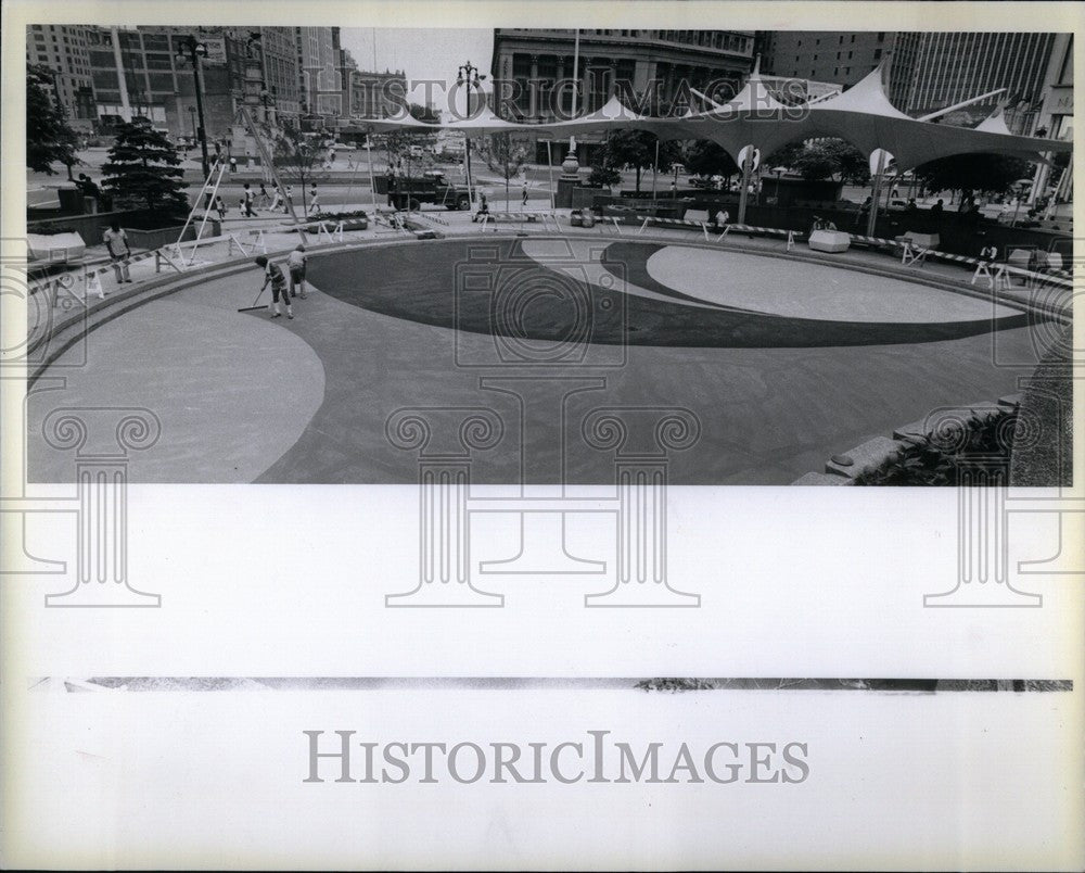 1979 Press Photo Detroit Kennedy Square Circles - Historic Images