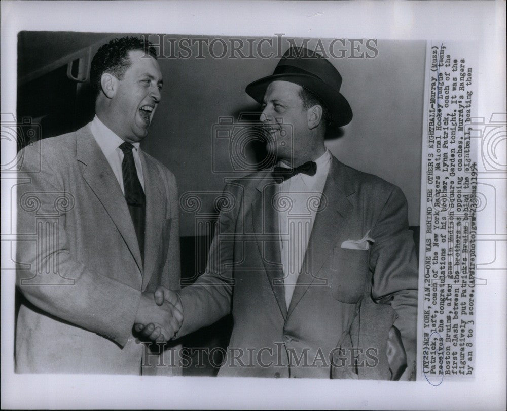 1954 Press Photo Murray Patrick Lynn Patrick Rangers - Historic Images