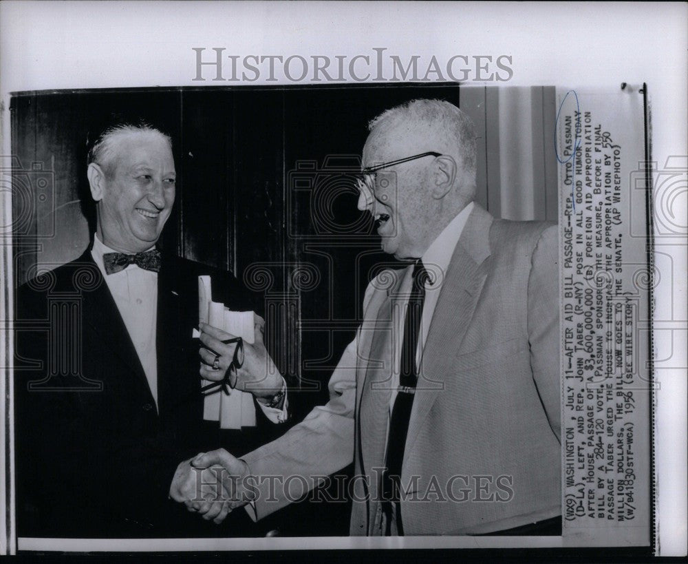 1956 Press Photo Otto Passman John Taber - Historic Images