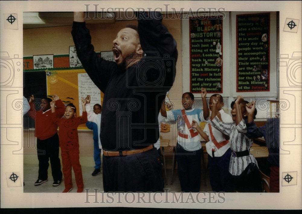 1990 Press Photo John Patterson,Keith Elementary School - Historic Images