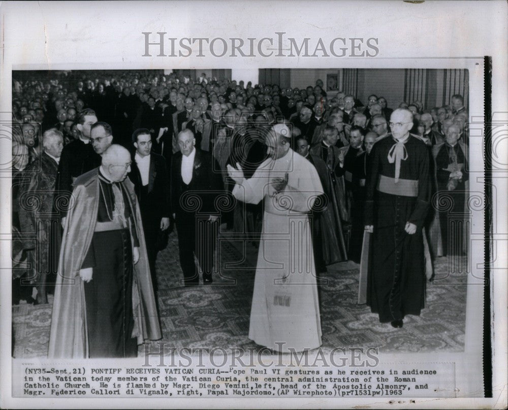 1963 Press Photo Pope Paul VI Diego Venini Federico - Historic Images