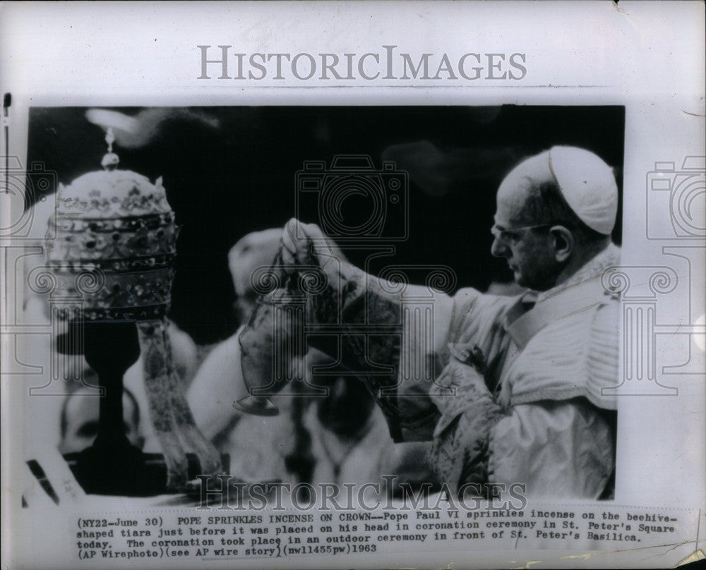 1963 Press Photo Pope Paul VI St. Peter&#39;s Basilica - Historic Images