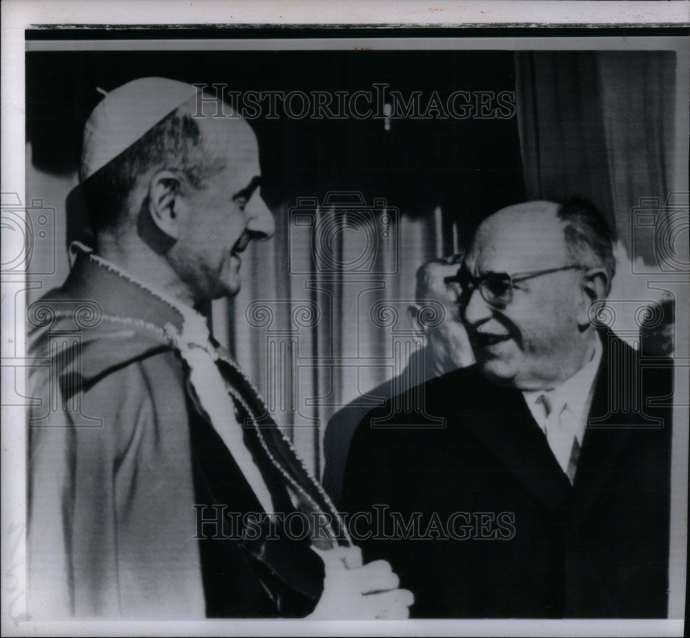 1964 Press Photo Pope Paul VI Israel Zalman Shazar - Historic Images