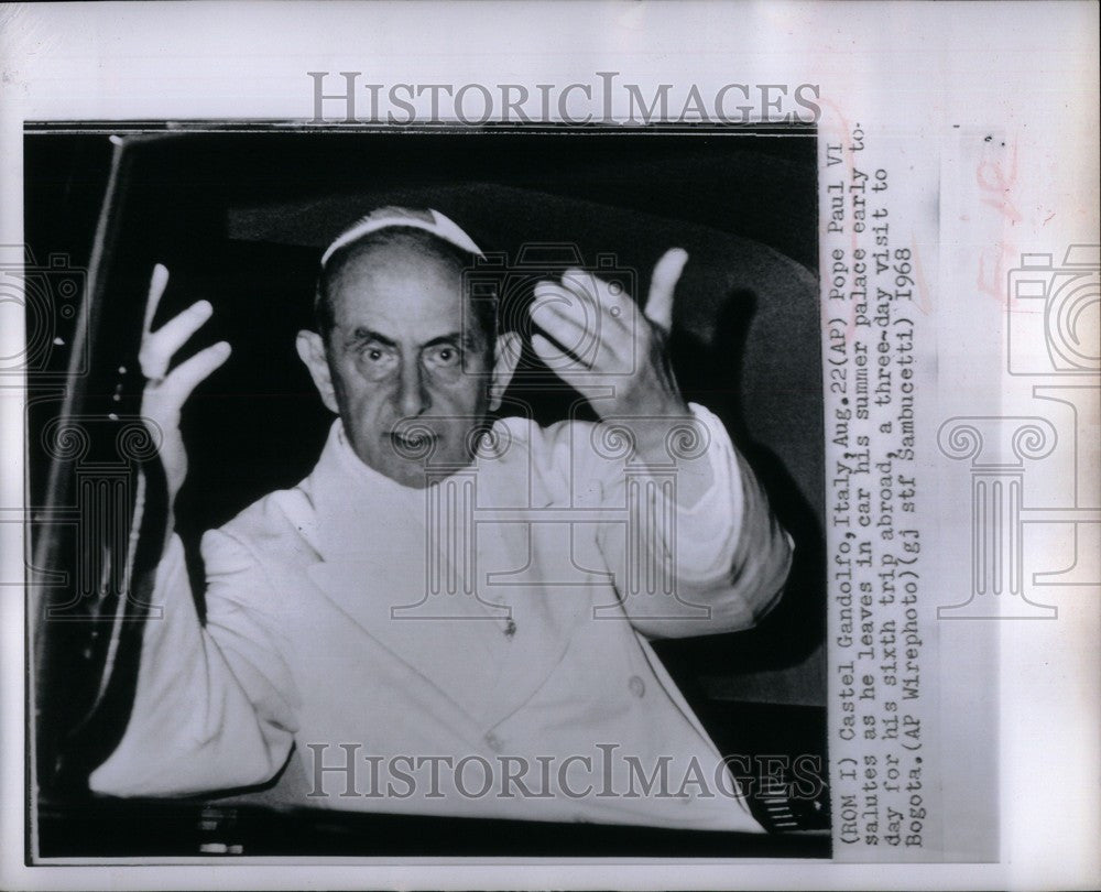 1968 Press Photo Pope Paul VI Visit to Bogota - Historic Images