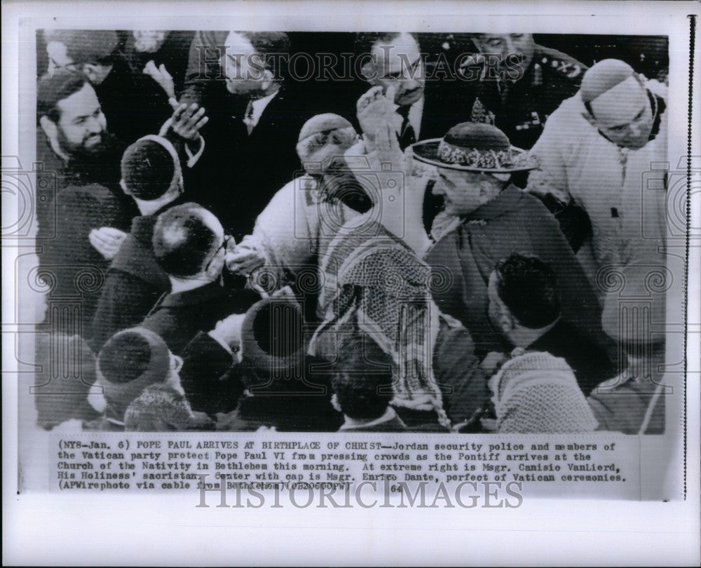 1964 Press Photo Pope Paul VI Birthplace Of Christ - Historic Images