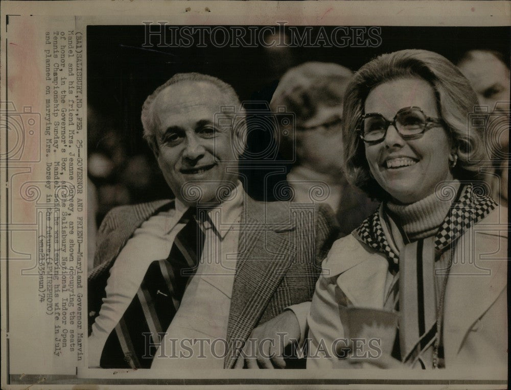 1974 Press Photo Marvin Mandel Jeanne Dorsey - Historic Images