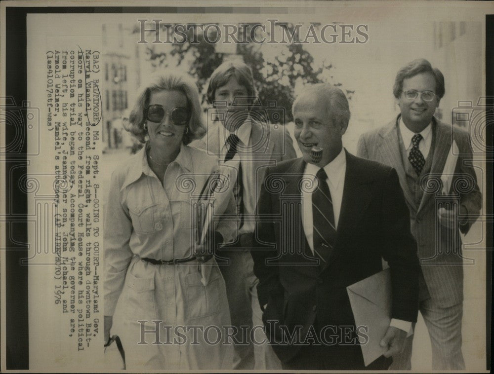 1976 Press Photo Marvin Mandel  Federal courthouse - Historic Images