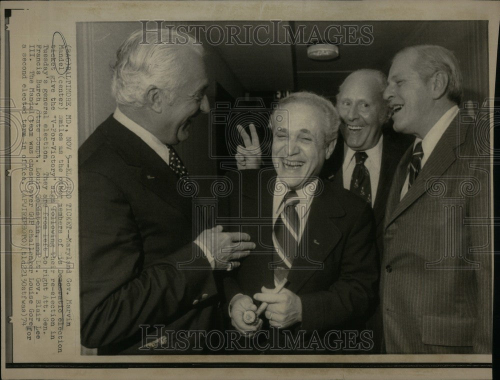 1974 Press Photo Marvin Mandel Democratic Party - Historic Images