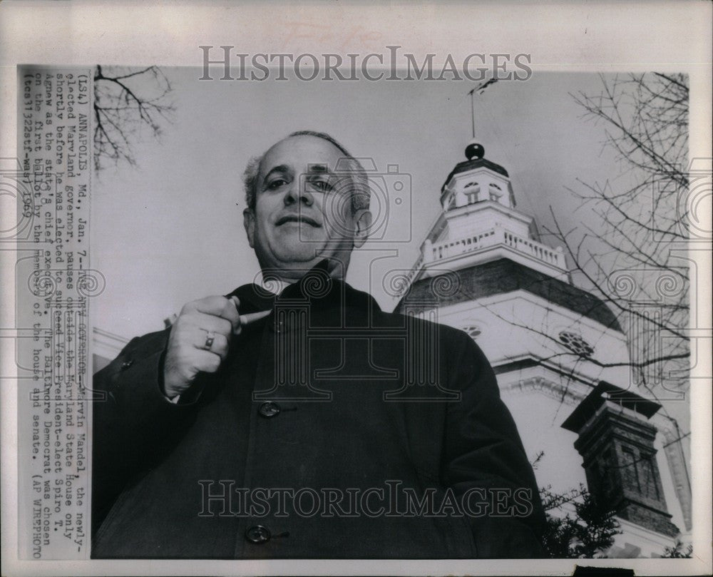 1969 Press Photo Marvin Mandel Maryland New Governor - Historic Images