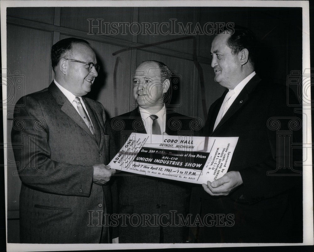 1961 Press Photo Mayor Louis Miriani AFL-CIO Union - Historic Images