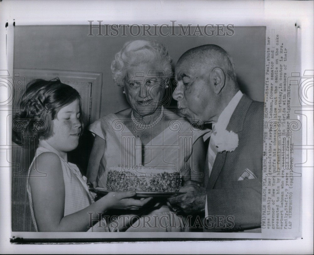 1961 Press Photo Stefie Paul Herbert Lehman  senator - Historic Images