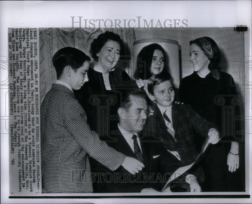 1965 Press Photo President Johnson Mrs, Morrissey - Historic Images