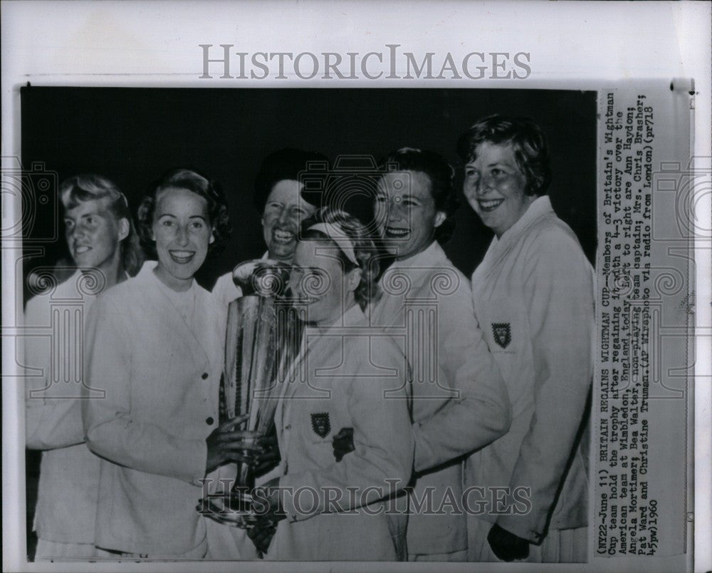 1960 Press Photo Ann Haydon  Angela Mortimer Tennis - Historic Images