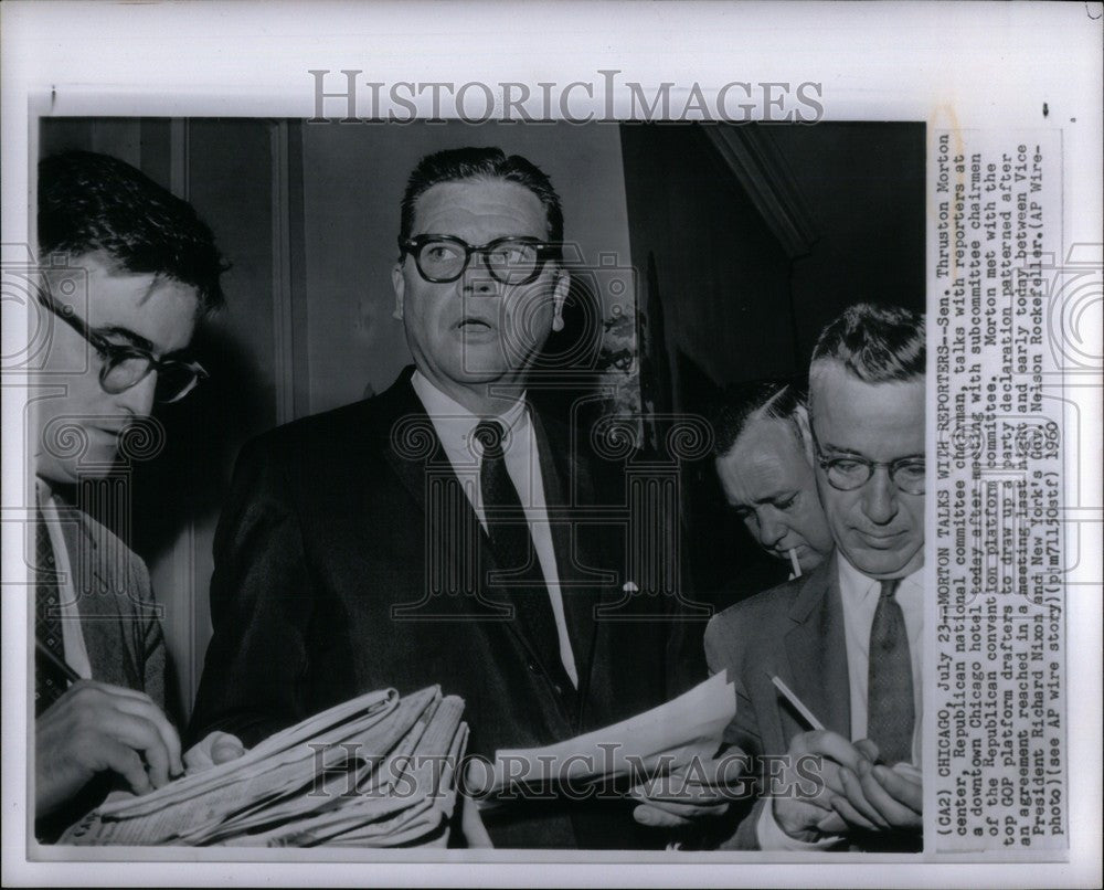 1960 Press Photo Senator Thruston Morton Republican - Historic Images