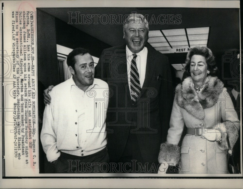 1970 Press Photo Rogers Morton James Allison wife - Historic Images