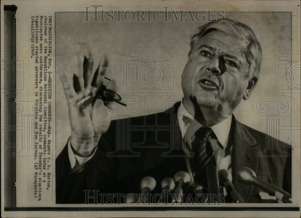 1969 Press Photo Rogers Morton Republican - Historic Images