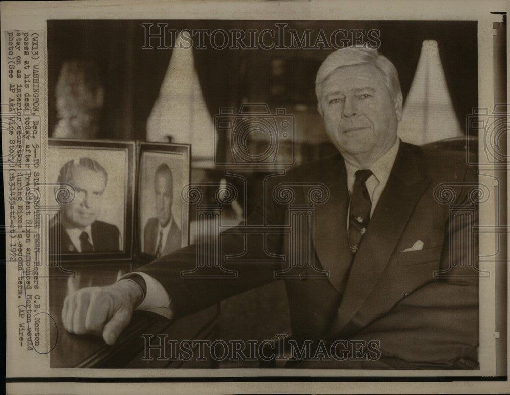 1972 Press Photo Rogers C.B. Morton Politician Interior - Historic Images