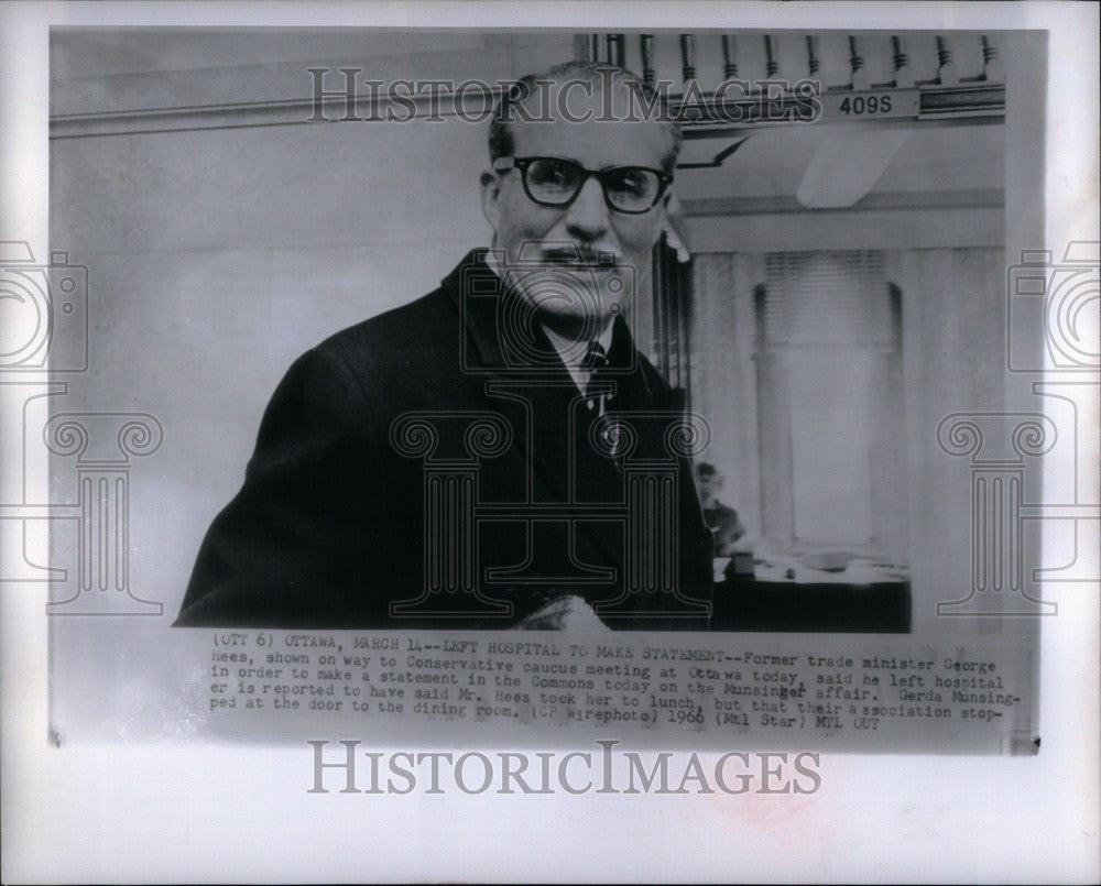 1966 Press Photo George Hees Canada Politics Munsinger - Historic Images