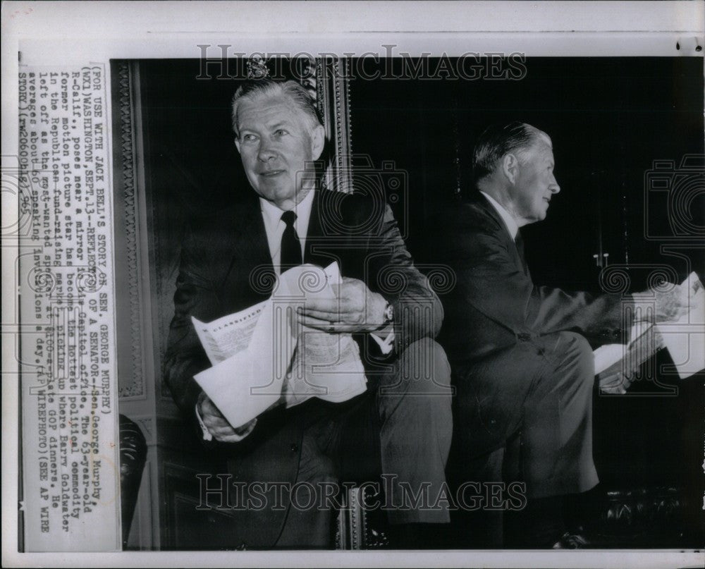 1965 Press Photo George Murphy poses Republican - Historic Images