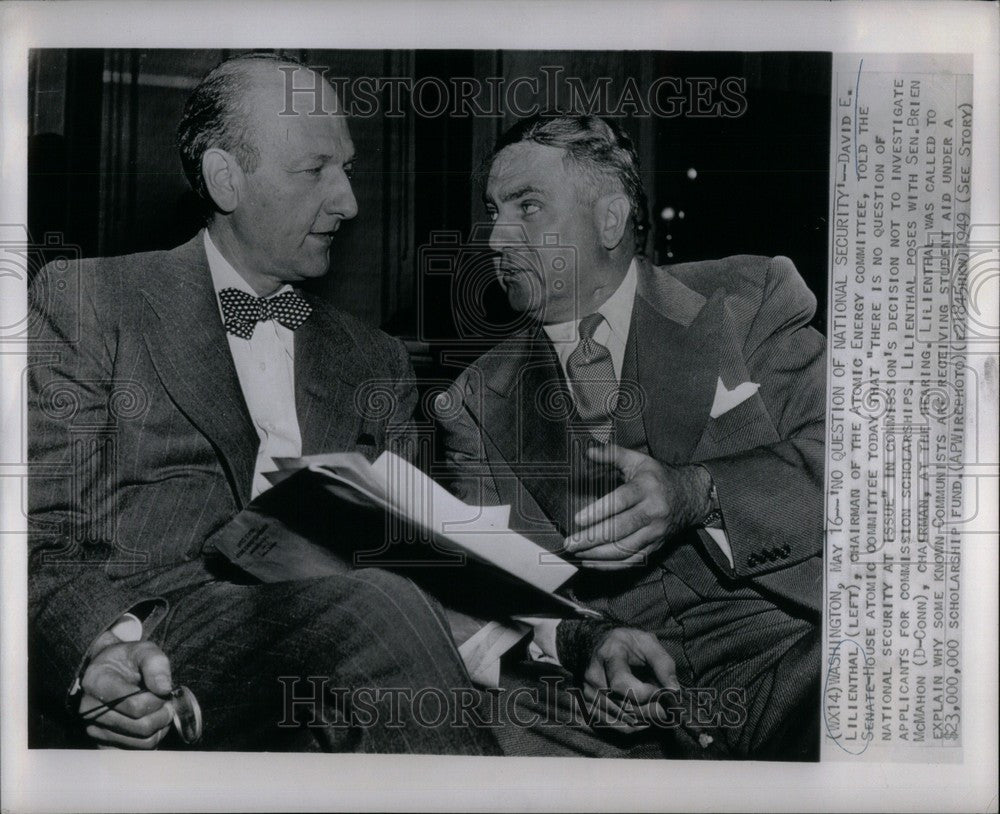 1949 Press Photo David Lilienthal Atomic Energy - Historic Images