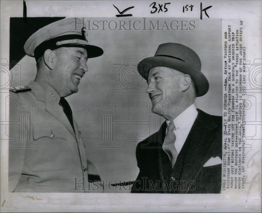 1955 Press Photo Arthur Radford Walter Robertson - Historic Images