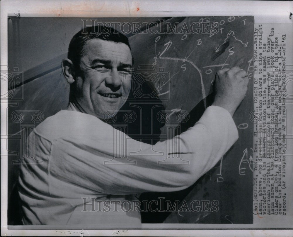 1961 Press Photo Wally Lemm 1961 AFL coach of the year - Historic Images