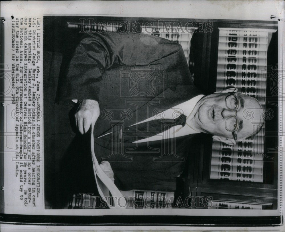 1958 Press Photo harry lanley hearing central high scho - Historic Images