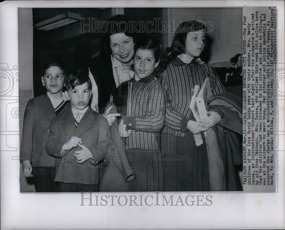 1959 Press Photo Betty Lanza children kidnapped - Historic Images