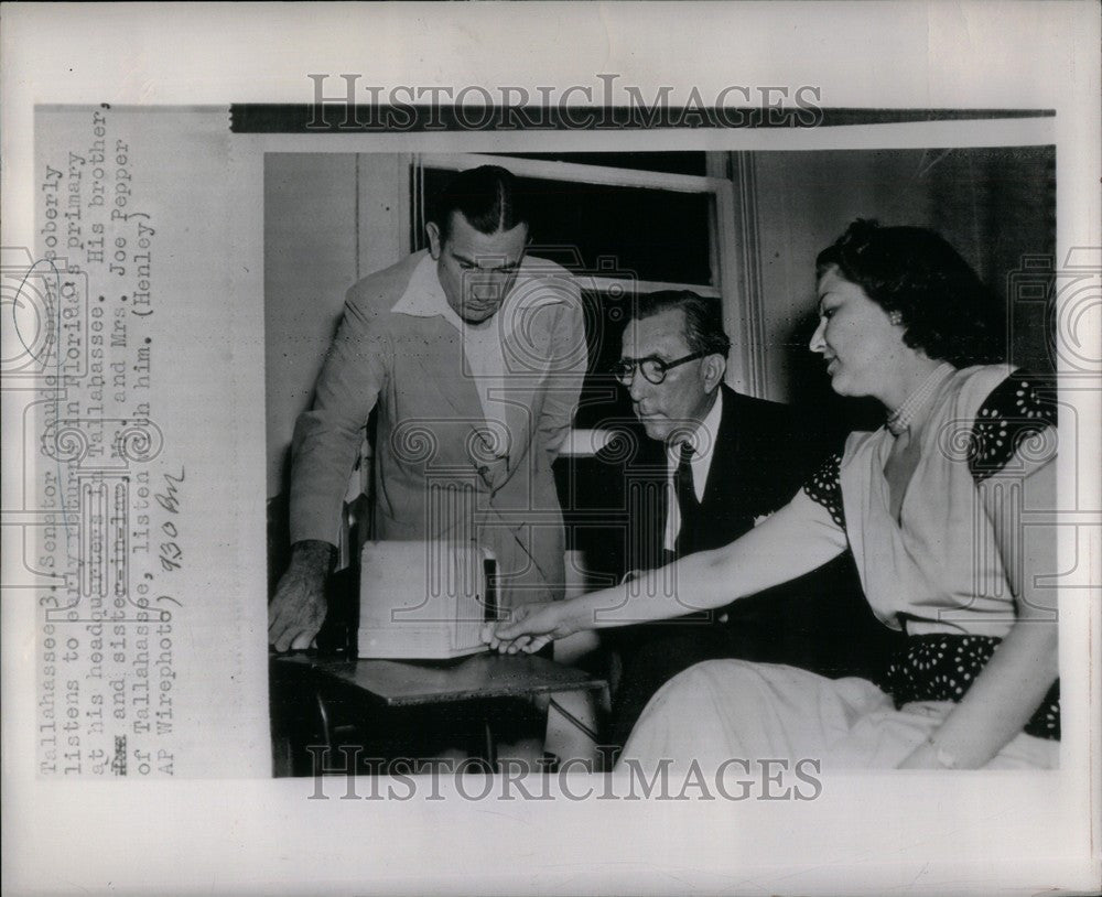 1950 Press Photo Senator Claude Pepper Mrs Joe Florida - Historic Images