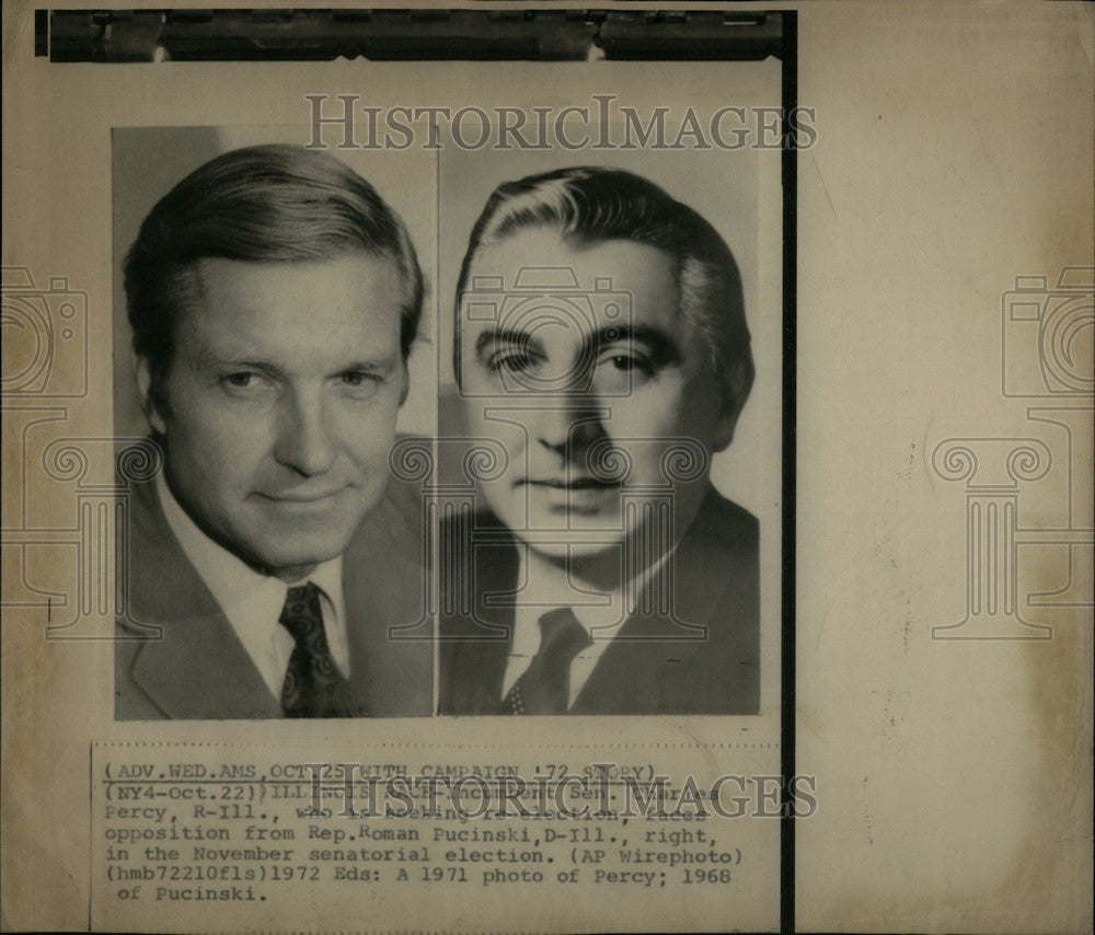 1971 Press Photo Sen. Charles Percy Rep. Roman Pucinski - Historic Images