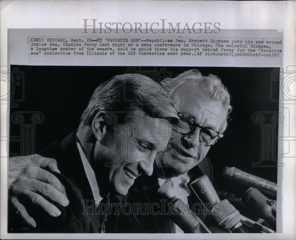 1967 Press Photo Charles Percy Everett Dirksen Senator - Historic Images