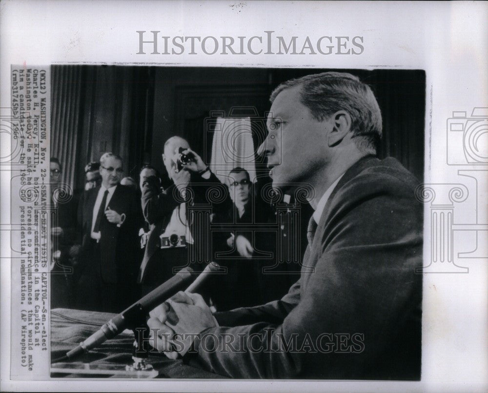 1966 Press Photo Charles Percy Senator Press Conference - Historic Images