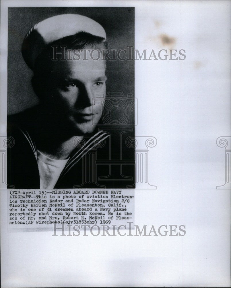 1969 Press Photo Timothy Harlan McNeil Navy shot down - Historic Images