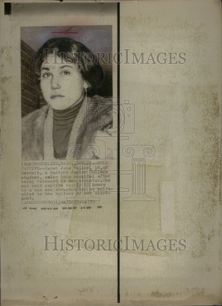 1970 Press Photo Sarah Jane Muller Kidnapping Brookline - Historic Images